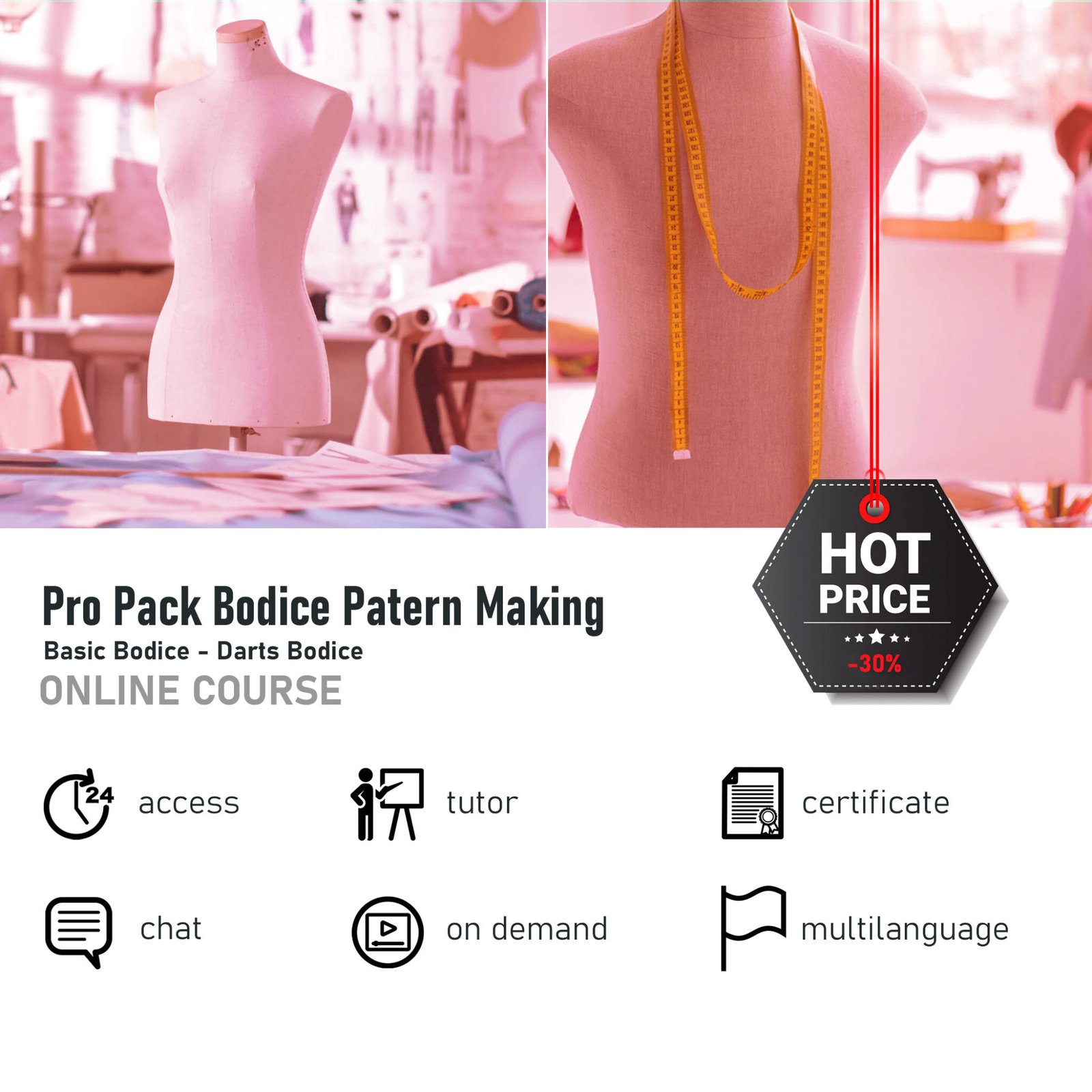 Pro Pack 30% Bodice Tailoring Patterns fashion academy,pattern maker courses,online courses,pattern maker,tailoring patterns pro pack bodice pattern making course